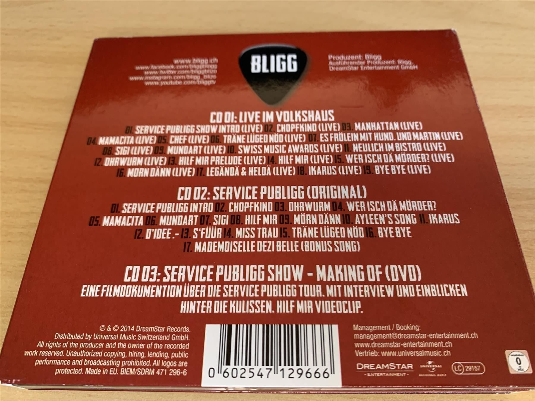 CD: Bligg – Service Publigg - 2 CD & DVD – Usato da Rikon im Tösstal venduto da Alpenmutz 1