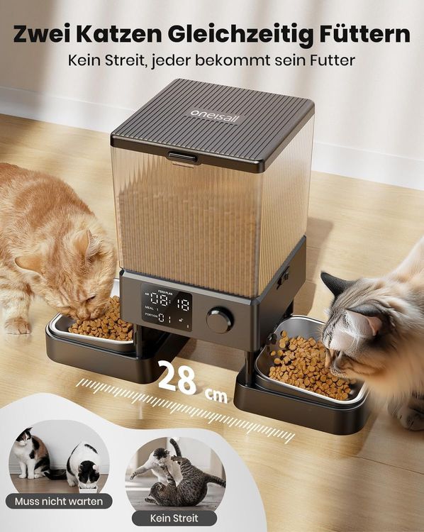 Voederautomaat Kat 2 Voerbakken - Kattenvoerautomaat Met Één Knop