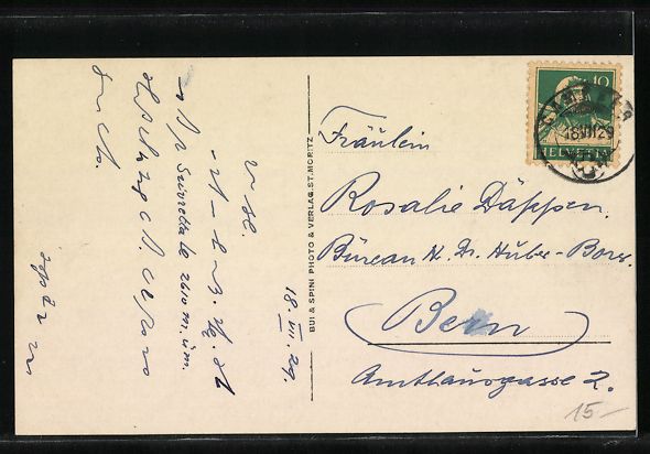 Cartoline postali: AK Campfer, Panorama mit Piz Muragl – Usato da Berlin venduto da bartko-reher 1