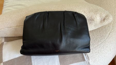 Celine Calfskin Pleated French Lock Clutch (Phoebe Philo)