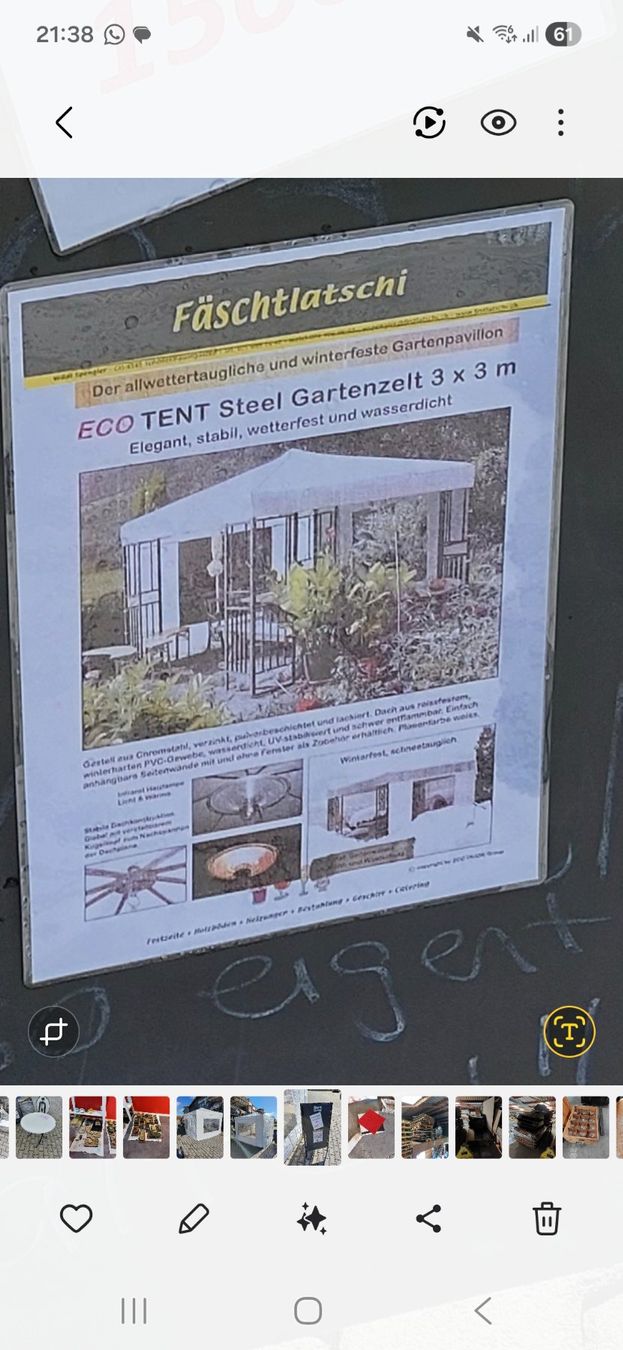 Tende & Padiglioni: Gartenzelt Eco Tent 3x3m – Usato da Schönenbaumgarten venduto da Spengler_94 2