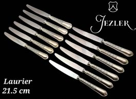 12 couteaux Jezler Suisse 800Silb Modèle Laurier 21.5 cm