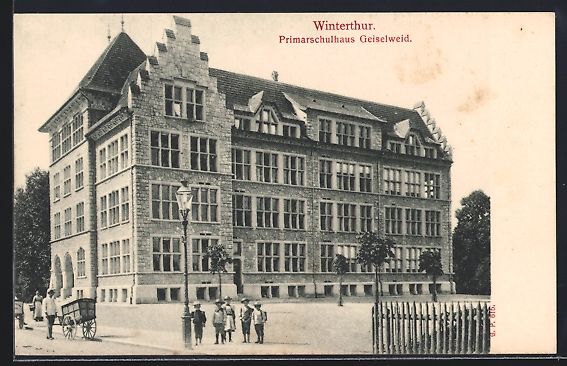 Ansichtskarten: Winterthur, Primarschulhaus Geiselweid – Gebraucht aus Berlin von bartko-reher