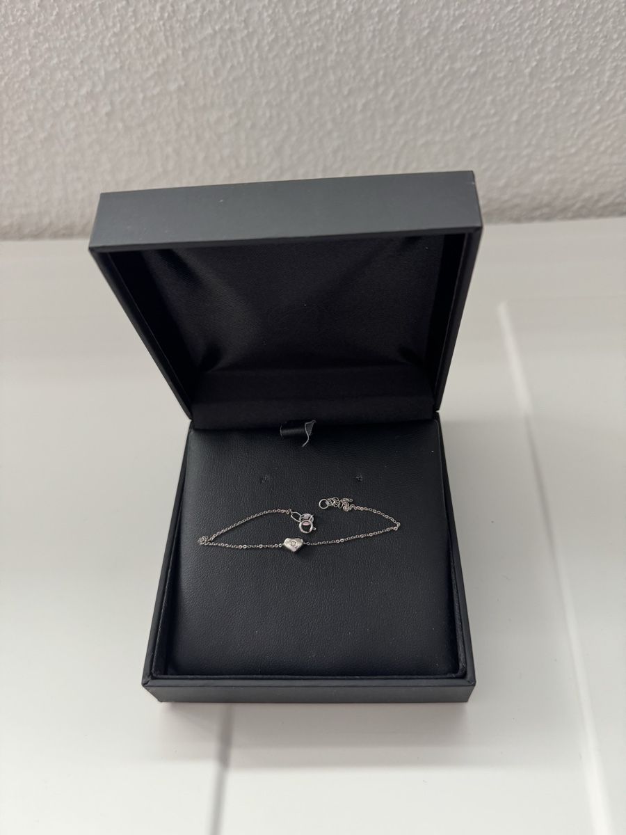 Bracciali & Braccialetti: Armband 925 Silber Herz mit Glitzerstein – Usato da Wittenbach venduto da Apicel