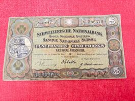 5 Franken Banknote 1936 Seltener Jahrgang