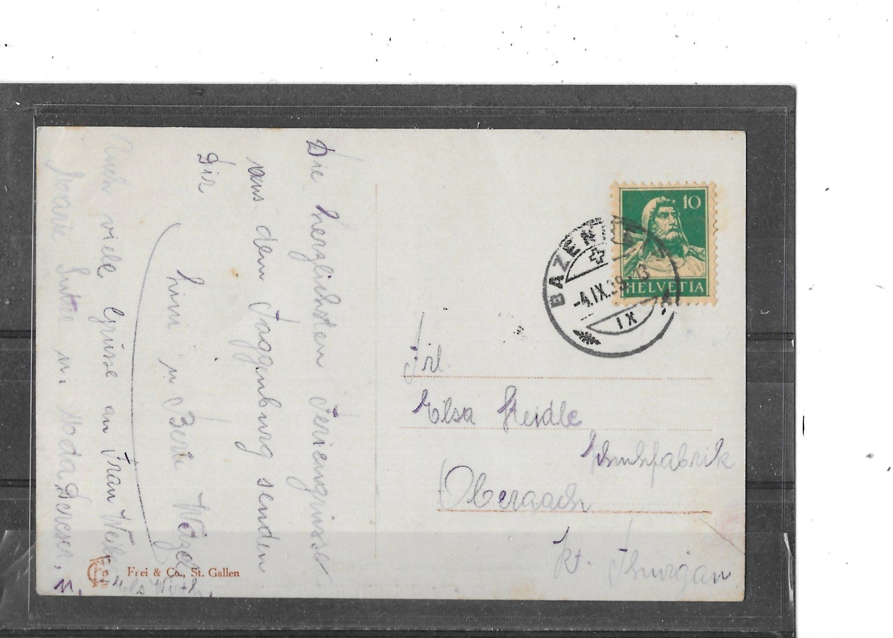 Cartoline postali: SG Ober-Bazenheid 1939 – Usato da Schocherswil venduto da Wilare 1