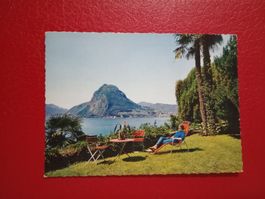 Lugano San Salvatore Vista da un Giardino animata