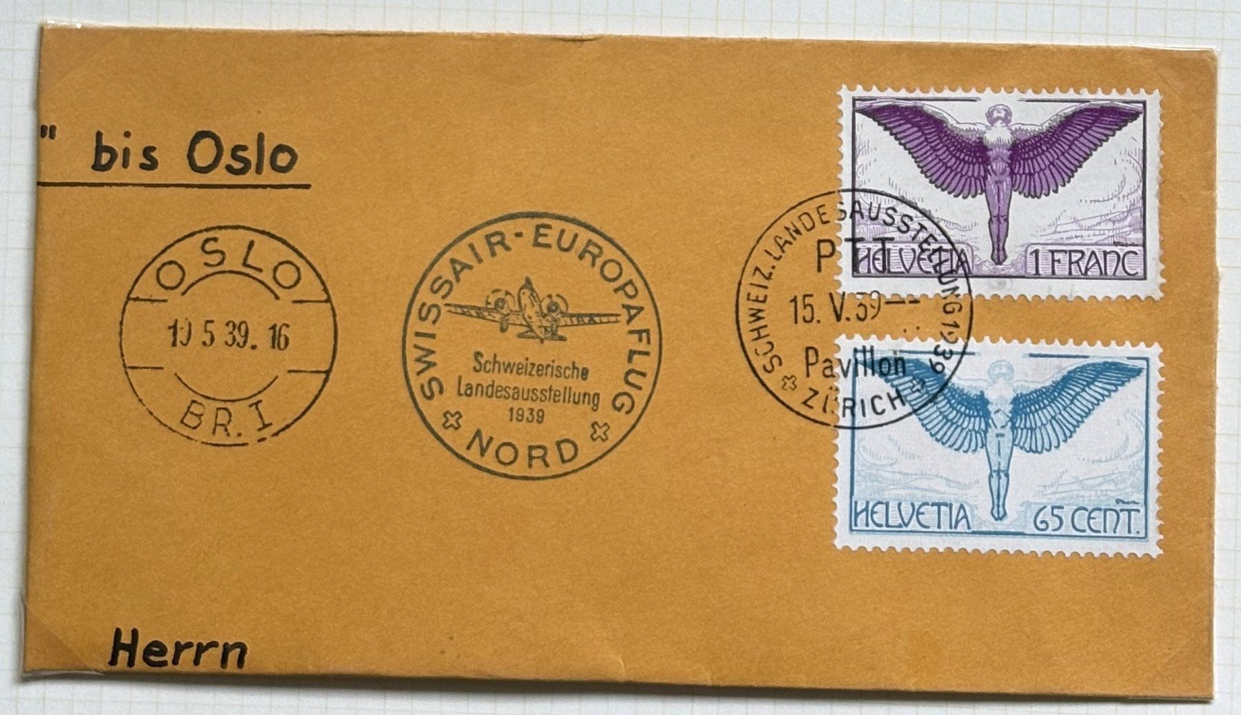 Tutti i francobolli: FLUGPOST BRIEFMARKEN – Usato da Ostermundigen venduto da Heavenmaus75 4