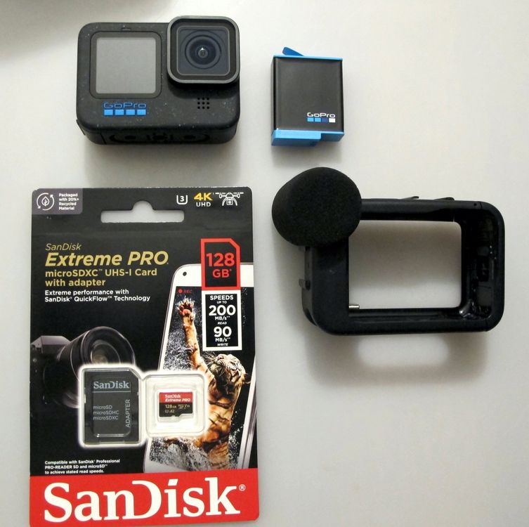 GoPro HERO12 Black (inkl. 128 GB MicroSDXC-Karte und Media M (Gebraucht ...