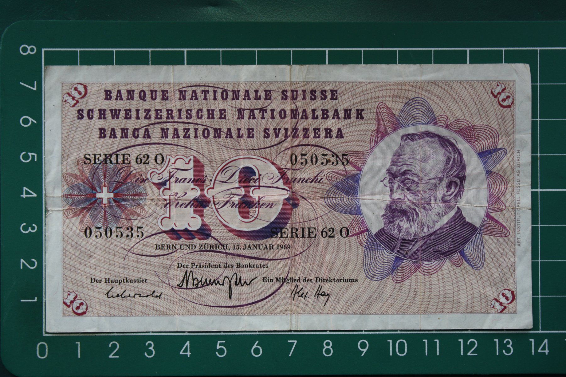 Banknoten: gottfried keller banknote 10 franken 1969 – Gebraucht aus Laupen BE von Gufi57