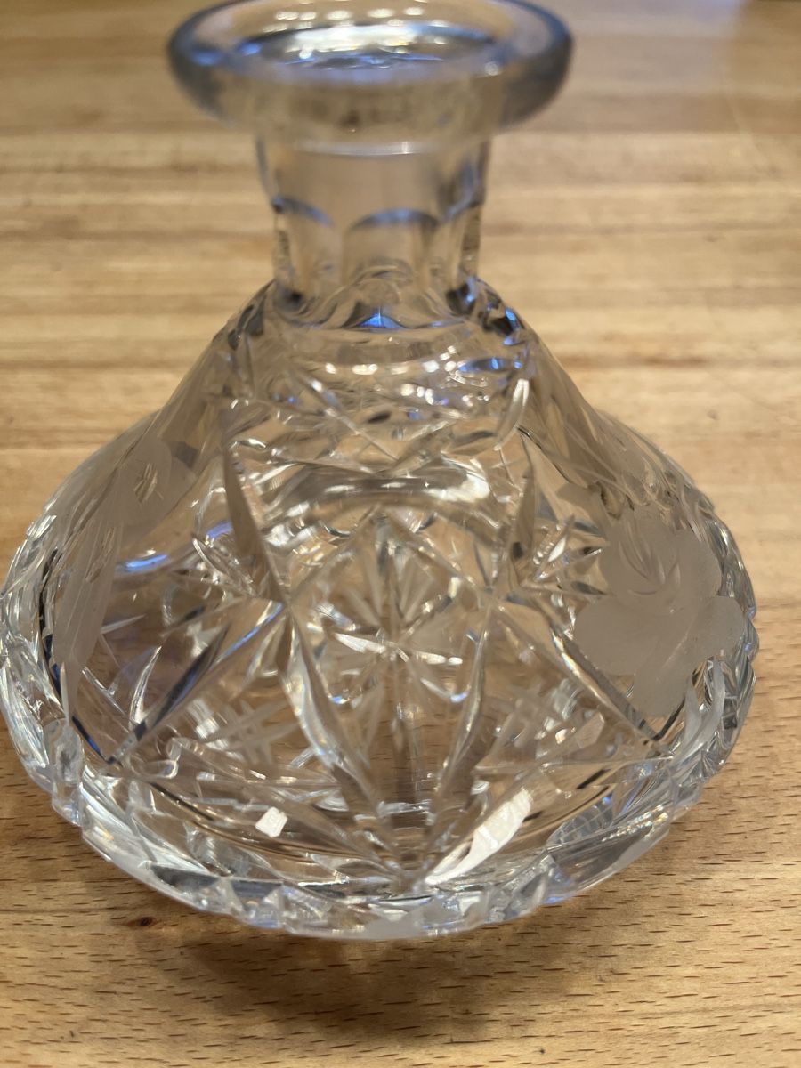 Caraffe: Vintage Bleikristall Karaffe mit Rosenmuster – Usato da Rikon im Tösstal venduto da stupsi99 9