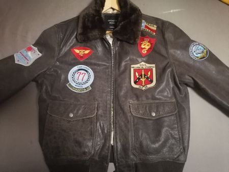 Blouson aviateur cuir véritable "Top Gun Style" 2XL, NEUF