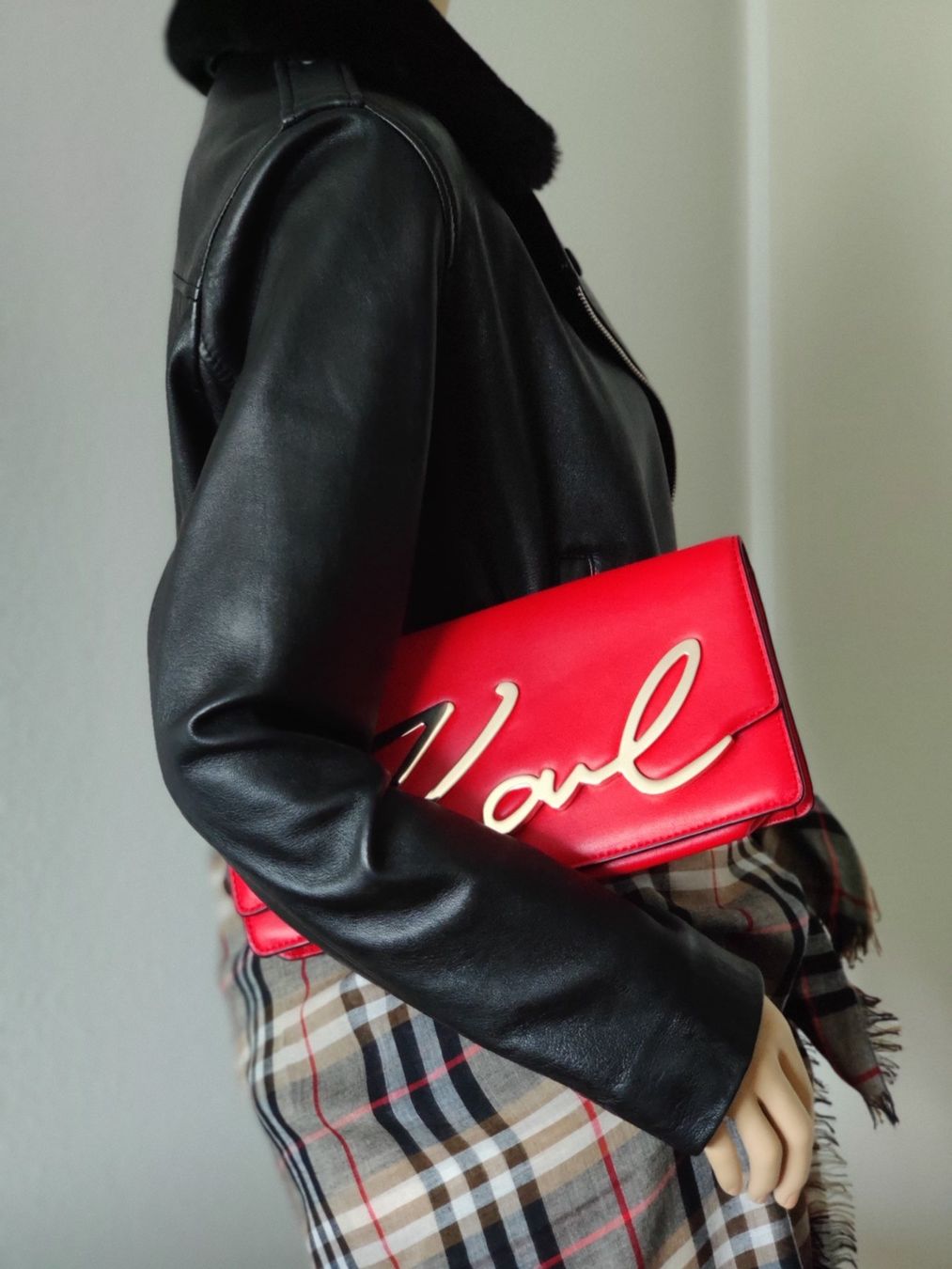 Karl Lagerfeld Borse da donna: KARL LAGERFELD LEATHER CLUTCH with HANDLE – Nuovo e nell'imballaggio originale da Zollikon venduto da ces-chic 2