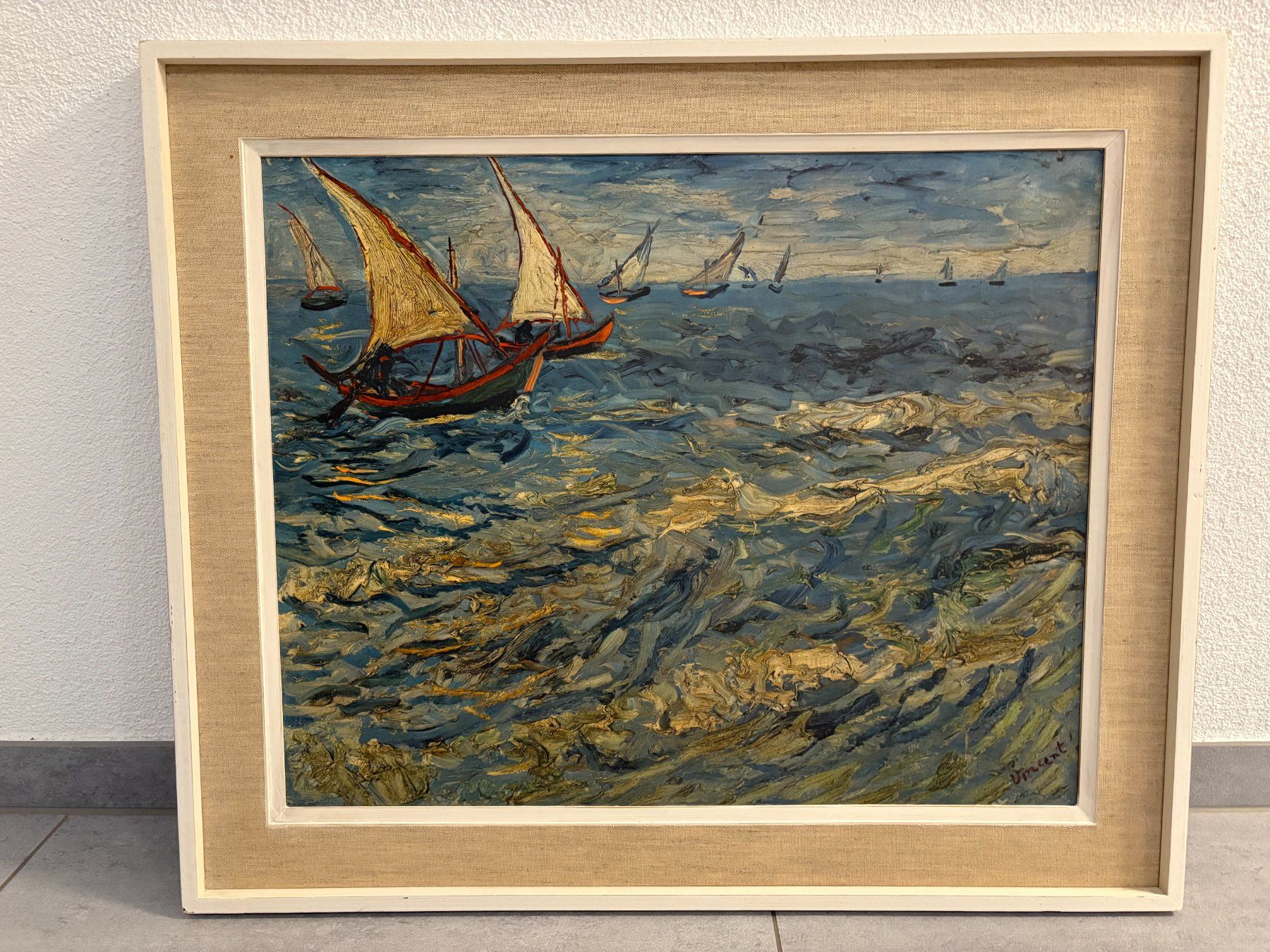 Tableaux: 74.5x62.5/ Van Gogh / Kunstdruck Segelboote Bilderrahmen – D'occasion à Ottenbach par TimelessEmotions. 1