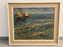 74.5x62.5/ Van Gogh / Kunstdruck Segelboote Bilderrahmen