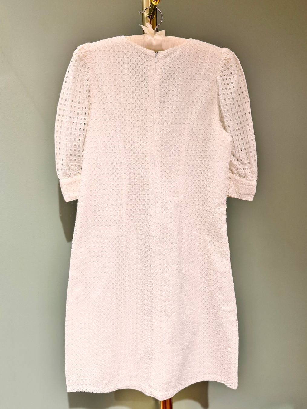 Vestiti: Weißes Baumwollkleid mit Lochspitze – Usato da Zürich venduto da gregart 1