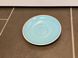 Rössler Unterteller Tasse blau hellblau alt vintage