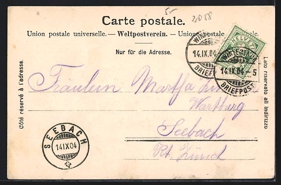 Cartoline postali: Winterthur, Blick in die Äussere Schaff – Usato da Berlin venduto da bartko-reher 1
