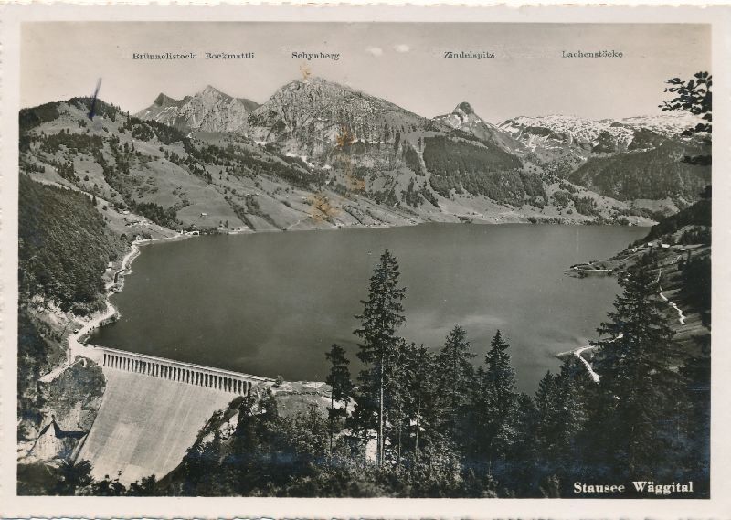 Cartoline postali: Wäggital - Stausee + 1933 – Usato da Emmenbrücke venduto da teestube