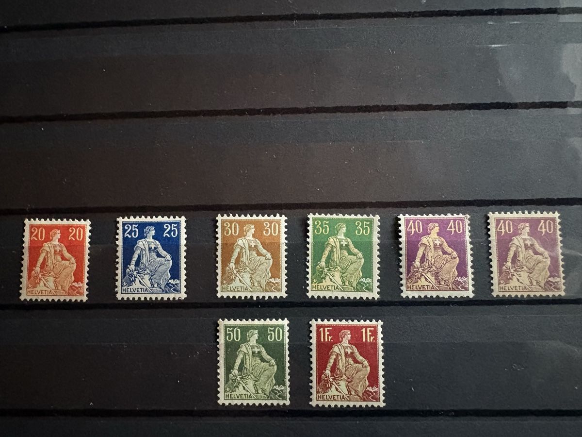 Alle Briefmarken: 8 mal Helvetia mit Schwert  – Gebraucht aus Neunkirch von dielocke72