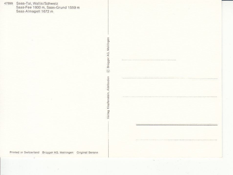 Cartes postales: Saas Fee 3 um 1995 – D'occasion à Bürglen TG par StampGraf 1