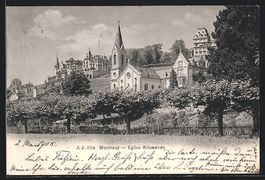 AK Montreux, Eglise Allemande, 1905