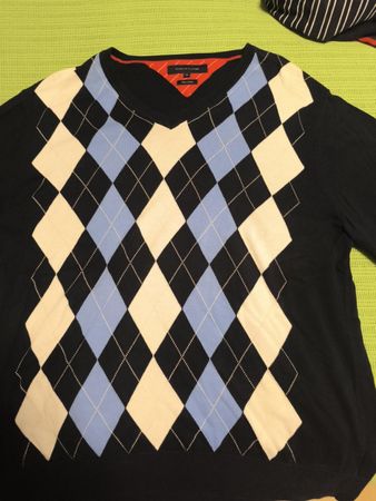 Tommy Hilfiger Pullover V-Ausschnitt blau Grösse XL