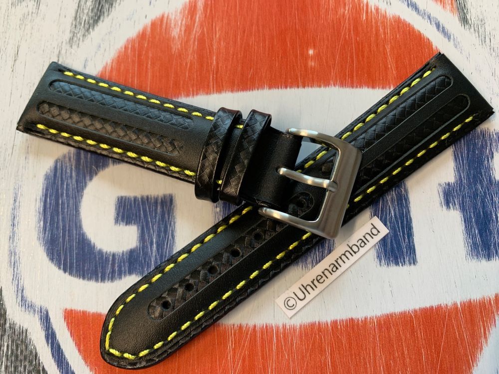 Doppel Bandschlaufe Für Uhrenarmbänder – 22mm & 24mm, Schwarz, Aus Silikon