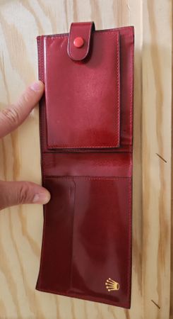 Rolex Elegantes, rotes Portemonnaie/Brieftasche aus Leder
