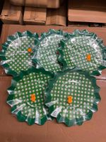 5x Pack/ 8er Set Party Teller 21cm Grüne Sterne Einwegteller