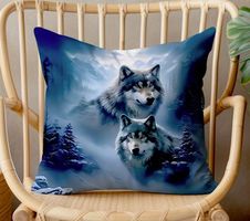 KISSENBEZUG "WOLFPAAR" 45X45CM, M. REISSVERSCHLUSS, NEU