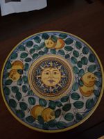 Assiette décorative en céramique peinte à la main, soleil