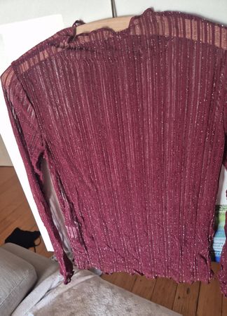 Bordeaux Glitzer Oberteil, festlich & neuwertig, Gr. S