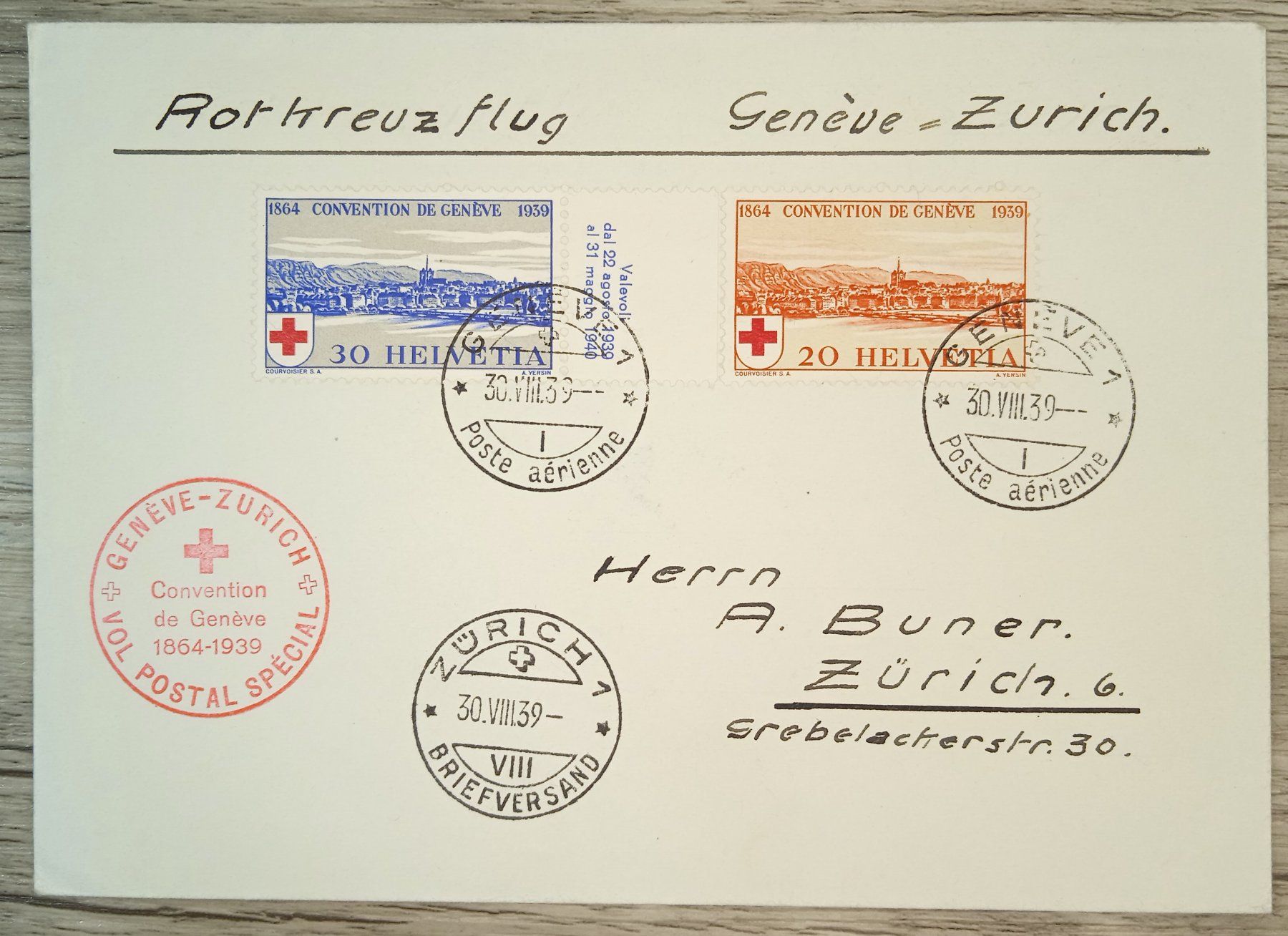 Tutti i francobolli: TR59 Enveloppe + Timbre Suisse 1939 – Usato da Cousset venduto da Patrick_Collections