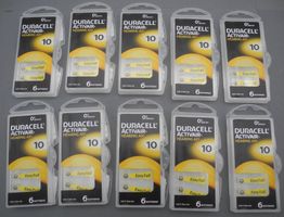 10 Blister Duracell Hörgerätbatterien A10, 08.2027
