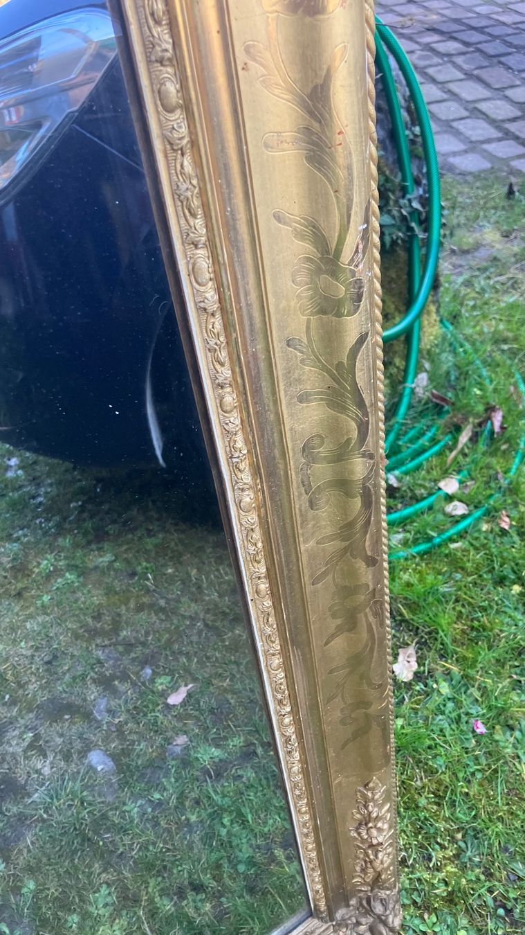 Specchi: Miroir doré feuille Gold Spiegel – Usato da St-Cierges venduto da LeRegain 6