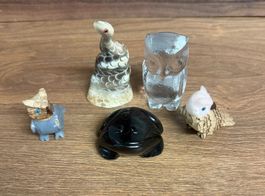 Figuren aus Stein, Glas, Tierfiguren, Top Zustand