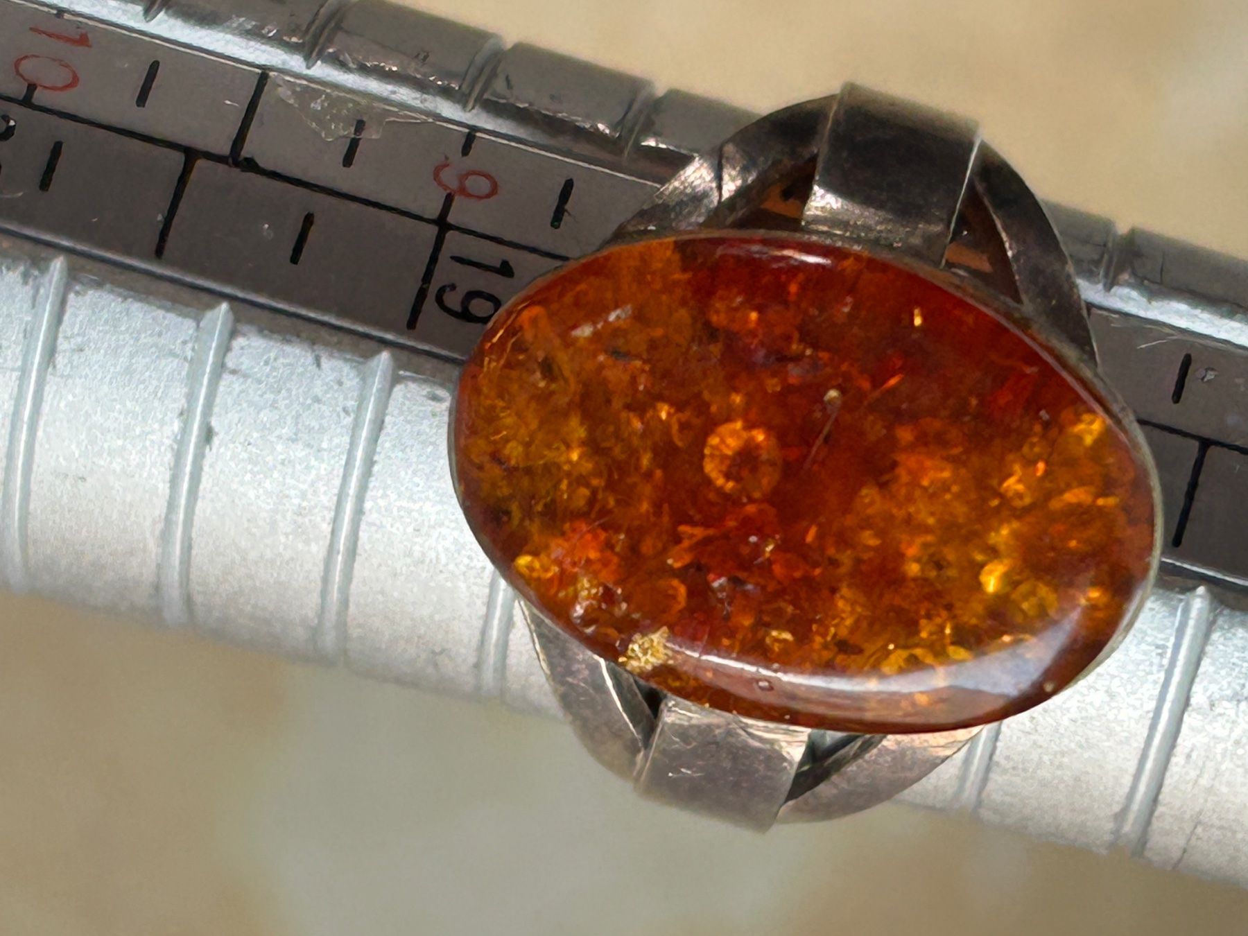 Anelli: Bernstein Ring, Vintage Silberring (gr.58) – Usato da Laufen venduto da belleskulptur 6