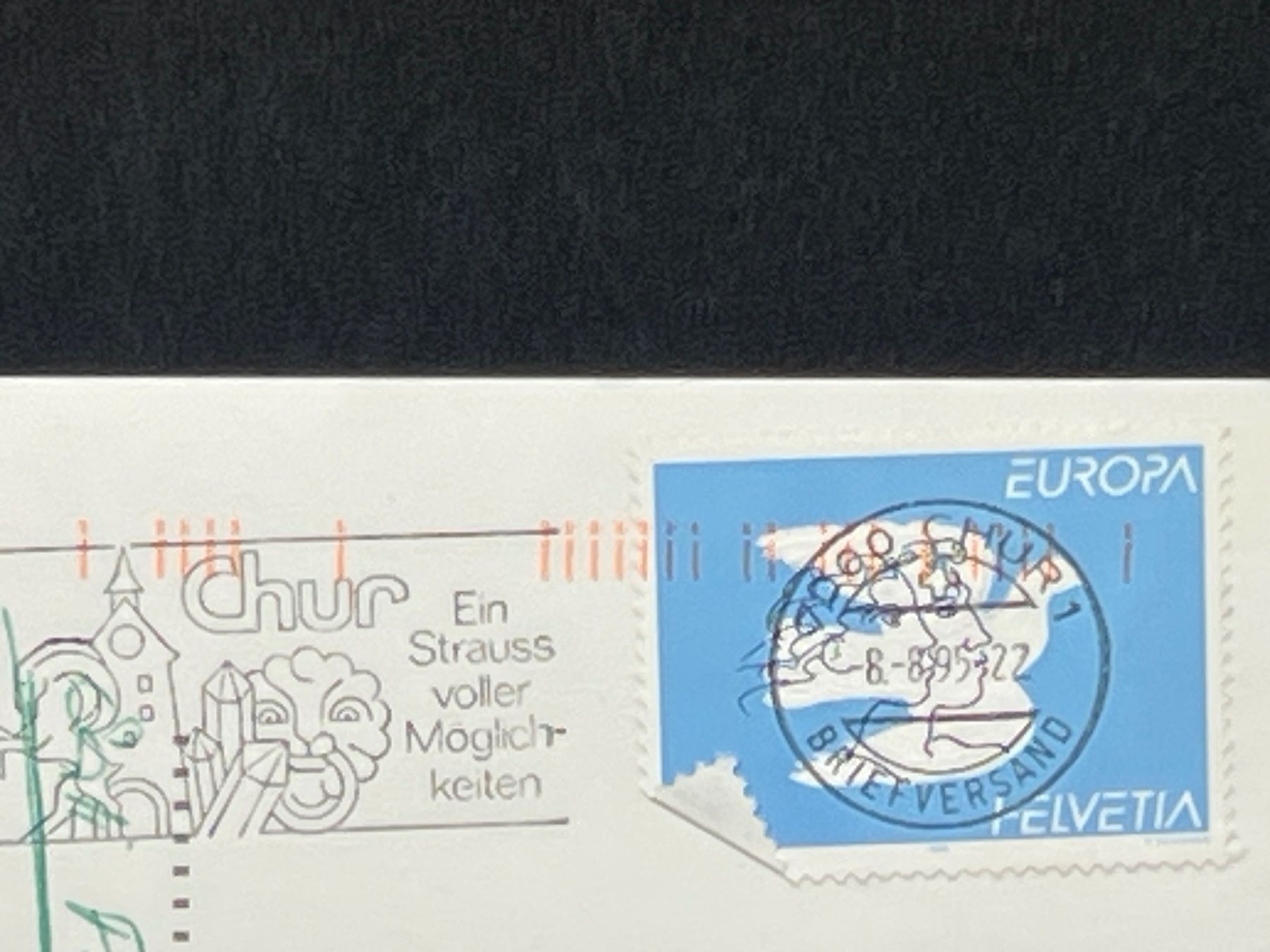 Cartoline postali: Chur mit Altstadt und Obertor – Usato da Widnau venduto da Brusi9 1