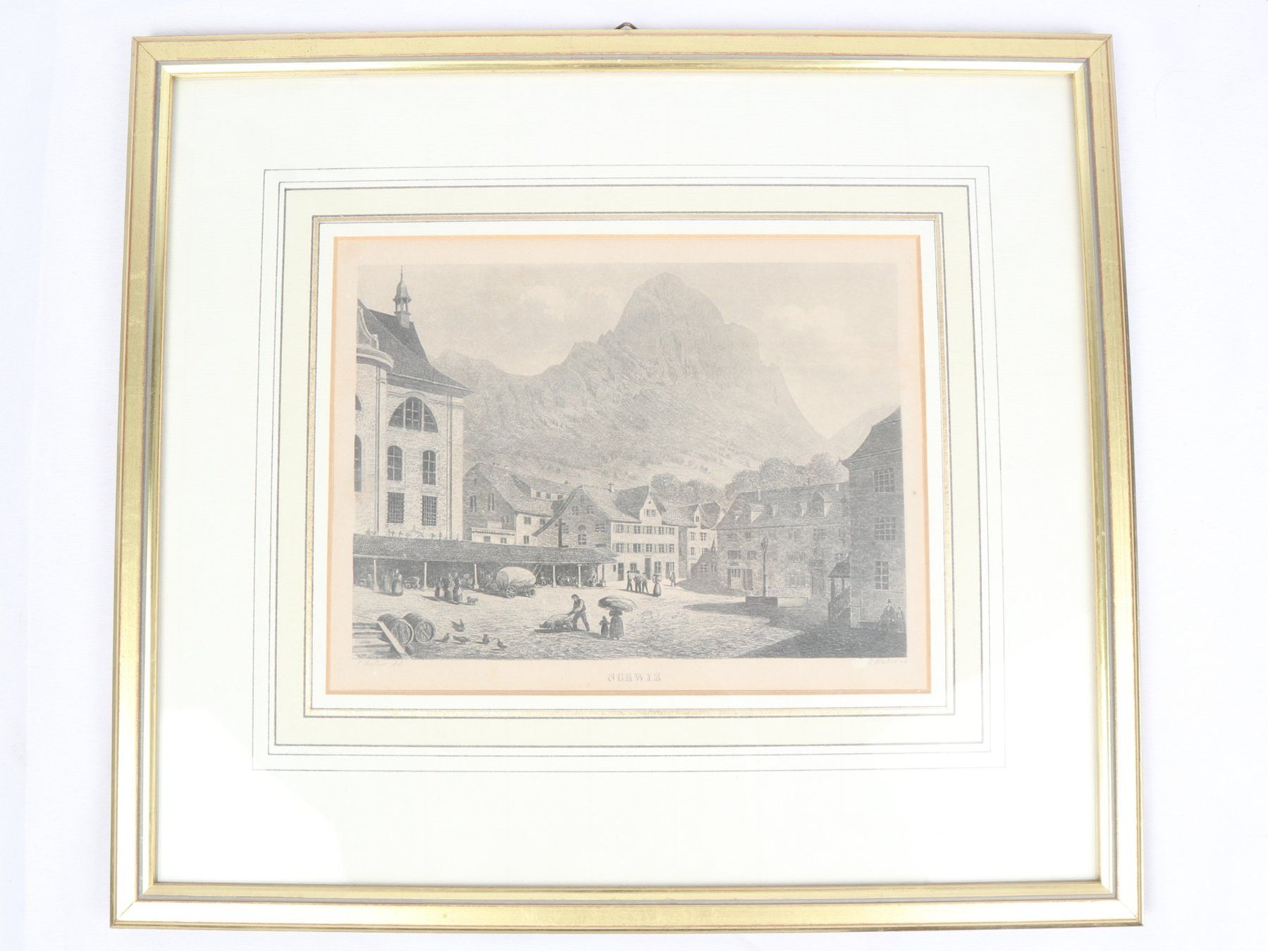 Foto & Immagini: RAHMENBILD Schwyz Hauptplatz – Usato da Steinen venduto da Restwert_Steinen