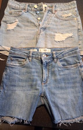 2 Jeans-Shorts Damen Sommer Gr. 34 + 36