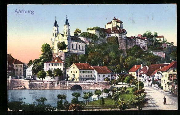 Cartoline postali: AK Aarburg, Ortsansicht mit Schloss – Usato da Berlin venduto da bartko-reher
