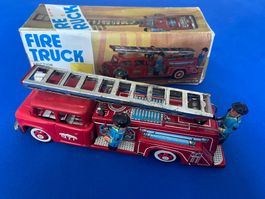 Blechauto Feuerwehr Vintage Rarität mit ausfahrbarer Leiter