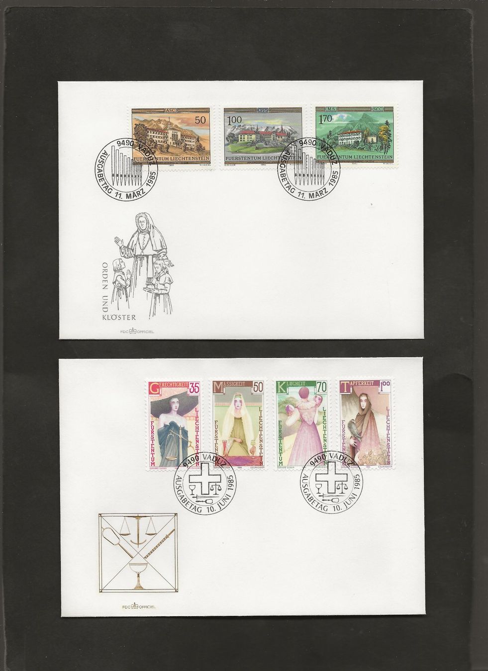 Tutti i francobolli: 16 FDC Liechtenstein 1984 bis 1986 – Usato da Au ZH venduto da xelagreb01 4