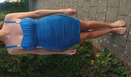 kurzes Kleid, Türkisblau