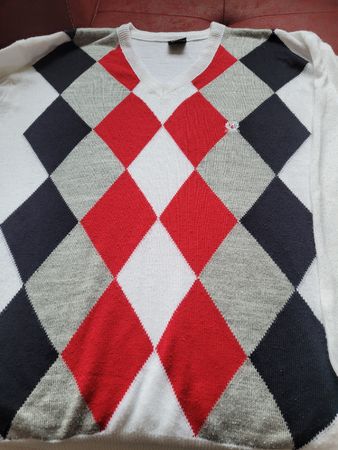HKN Collection Argyle Pullover aus Wolle, Grösse L