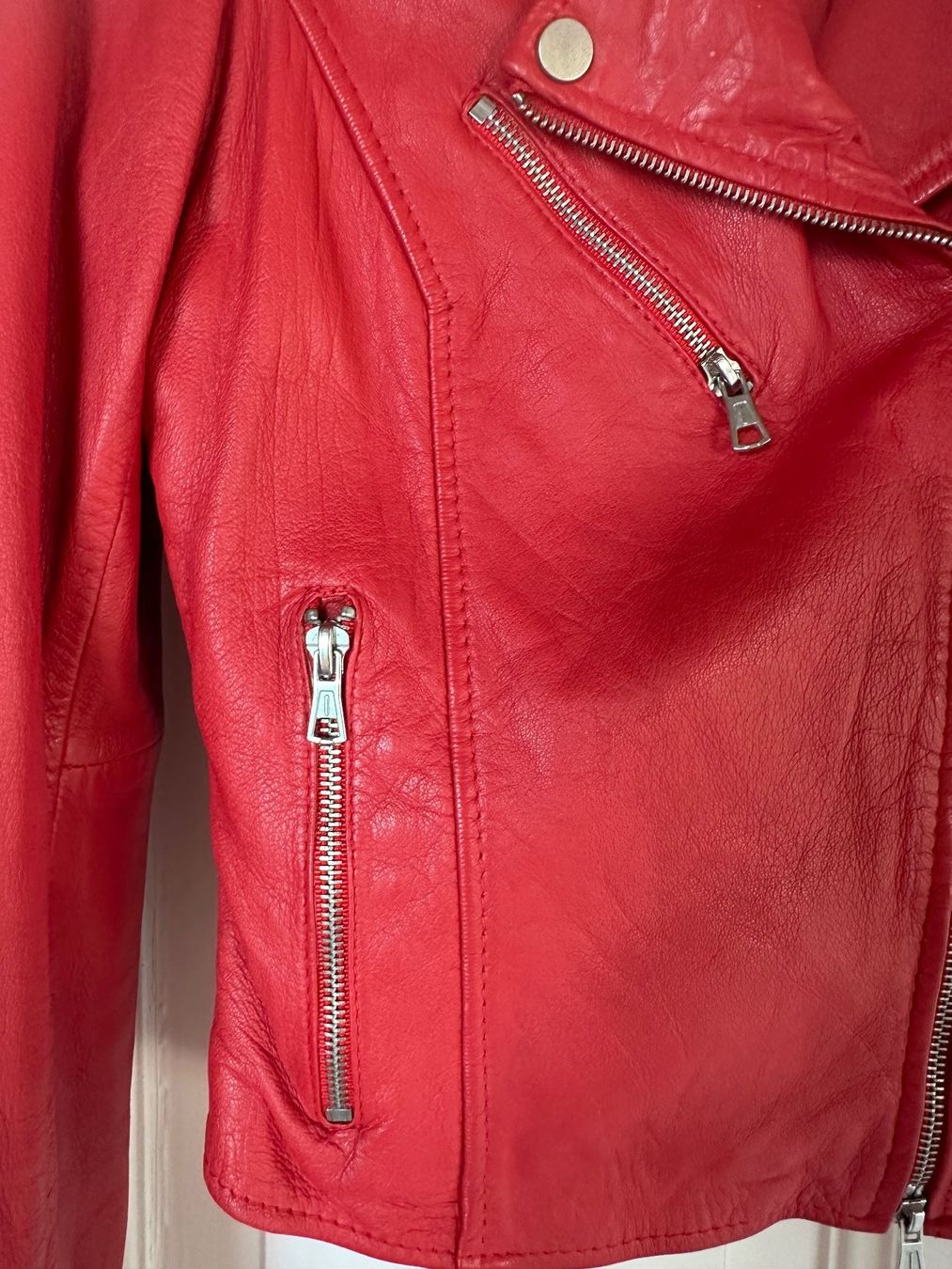 Zara Jacken: Zara Echtleder Jacke rot, Gr. S – Gebraucht aus Castagnola von petrkars11 4