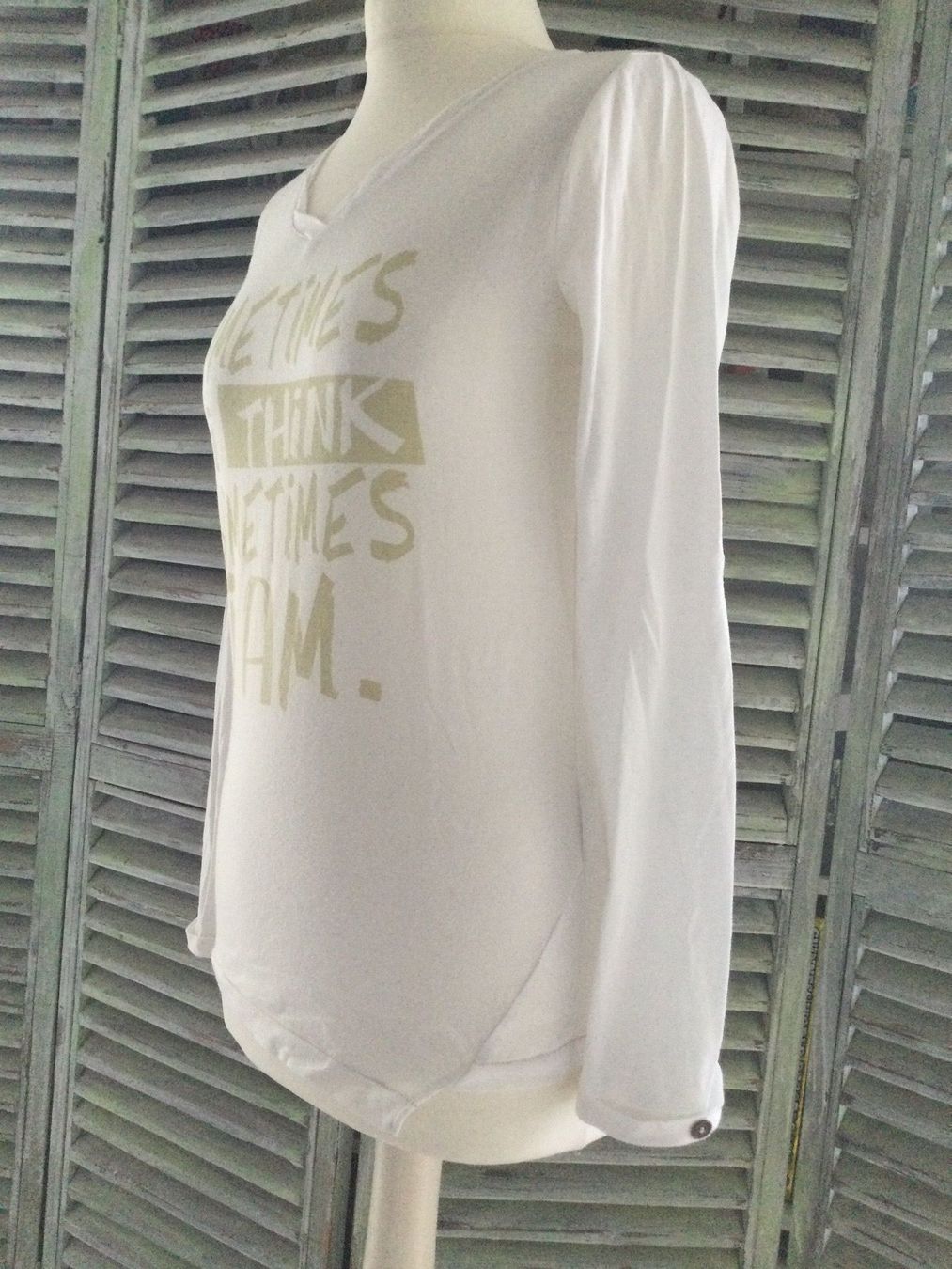 Tops: Sweat blanc inscriptions MISS CREEKS, taille S – Gebraucht aus Agiez von chouchanelle 5