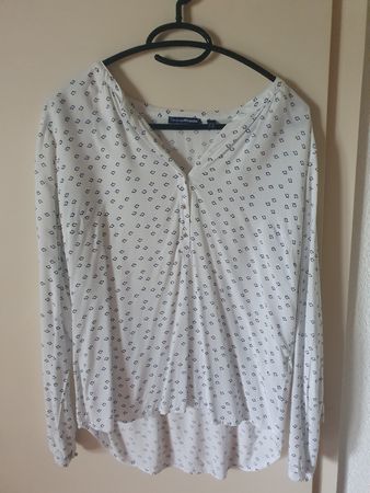 weiss,blaue Bluse - Grösse S