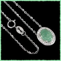 EMERALD, Smaragd 925 Silber Anhänger mit Kette